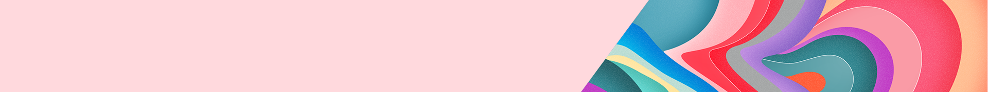 colorful header with headshot