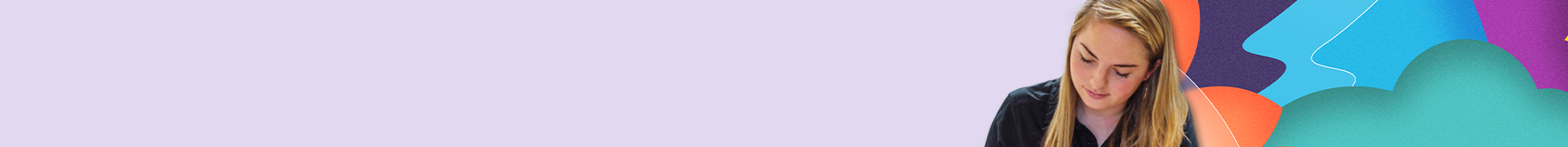 Colorful image with headshot