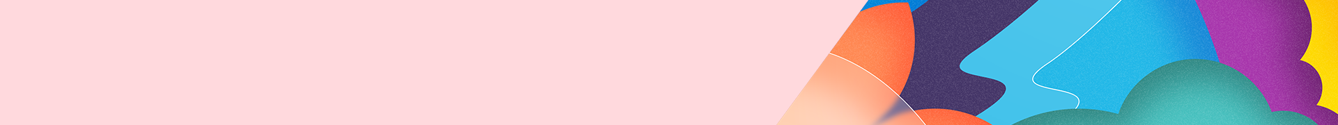 colorful header with headshot