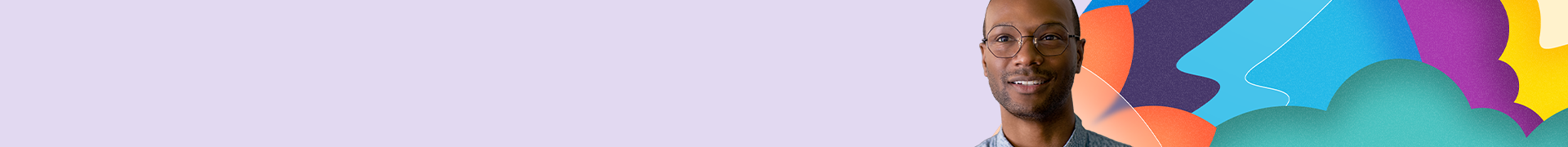 Colorful image with headshot