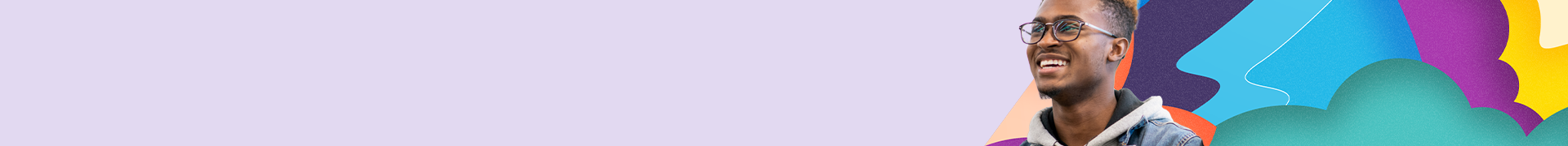 Photo of sutdent with colorful background