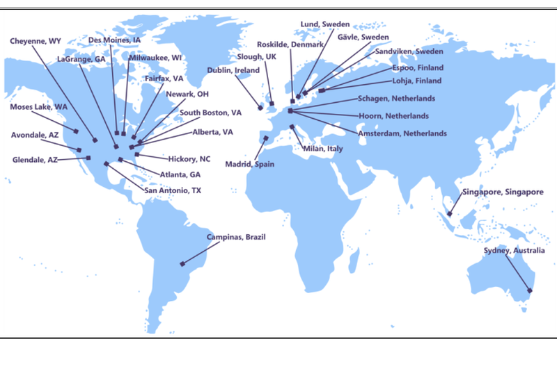 map of datacenter locations