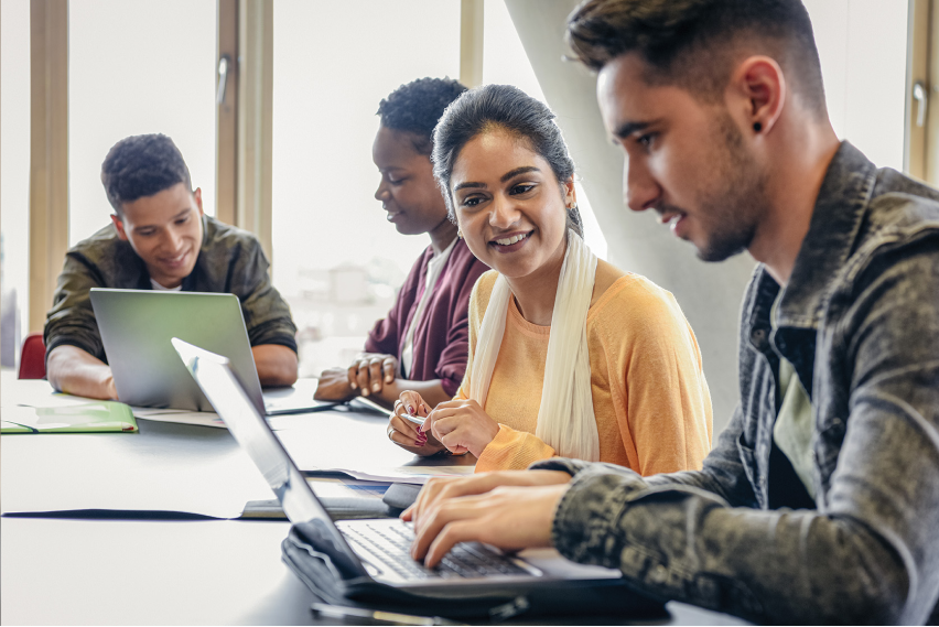 Employees working together